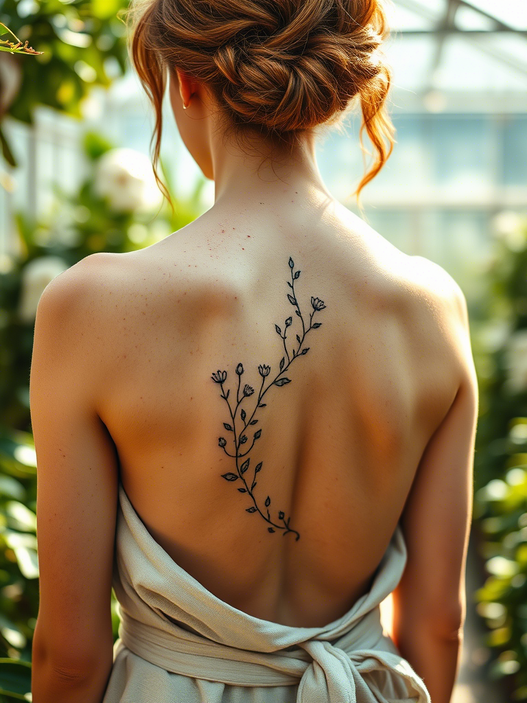 20+ Elegant Floral Spine Tattoo