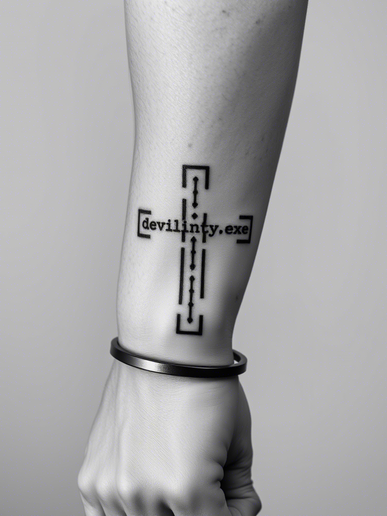 20+ Cyber Sigilism Tattoos of a Cross: Digital Mysticism Meets Sacred Ink