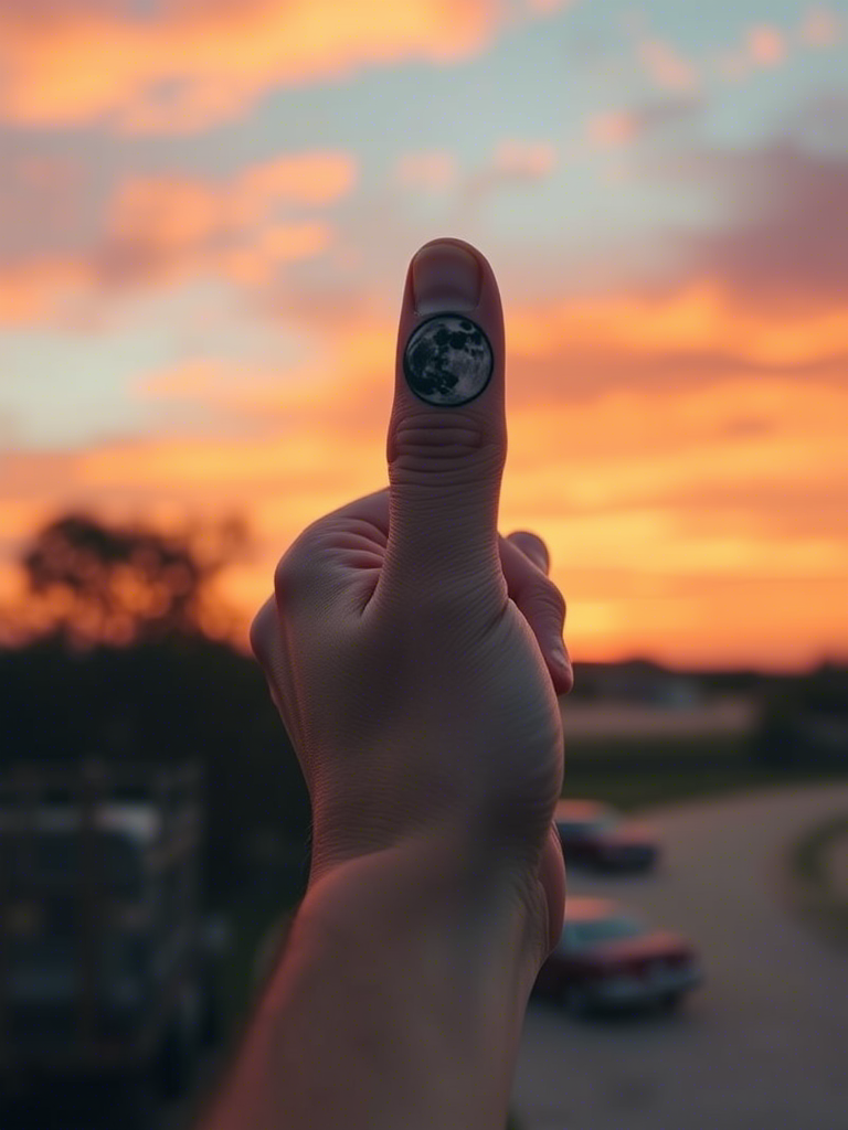 20+ Moon and Sparkles Tattoos on the Thumb That'll Catch the Night Right in Your Hands