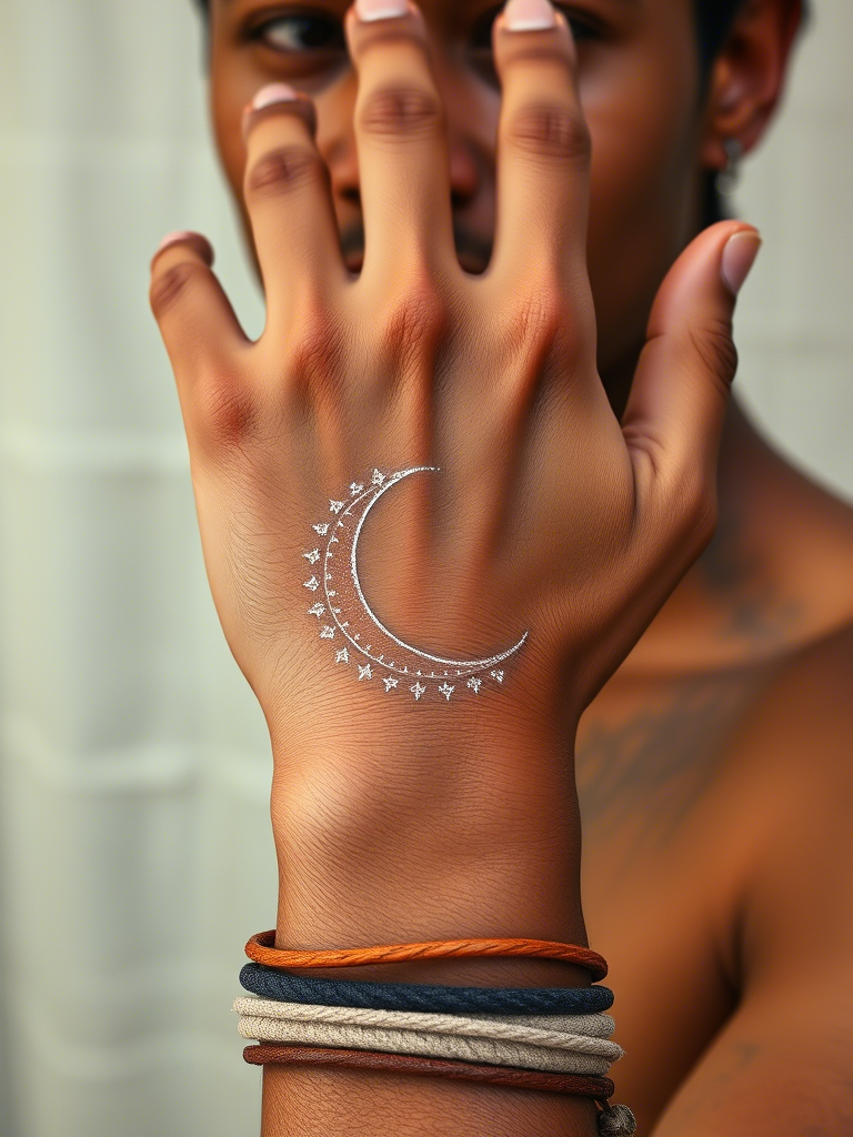 20+ Tiny Sparkly Moon Tattoos