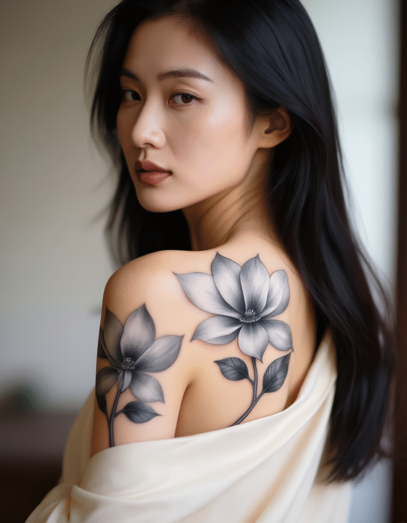 20+ Stunning Flower Shoulder Tattoo Ideas