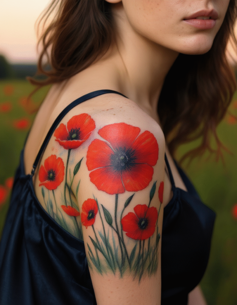20+ Stunning Flower Shoulder Tattoo Ideas
