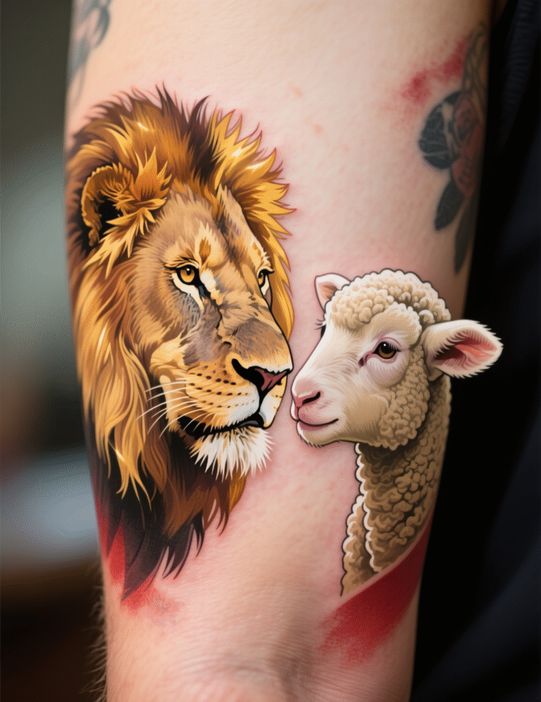 20+ Stunning Lion and Lamb Tattoo Design Ideas for Animal Lovers