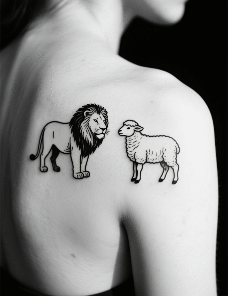 20+ Stunning Lion and Lamb Tattoo Design Ideas for Animal Lovers