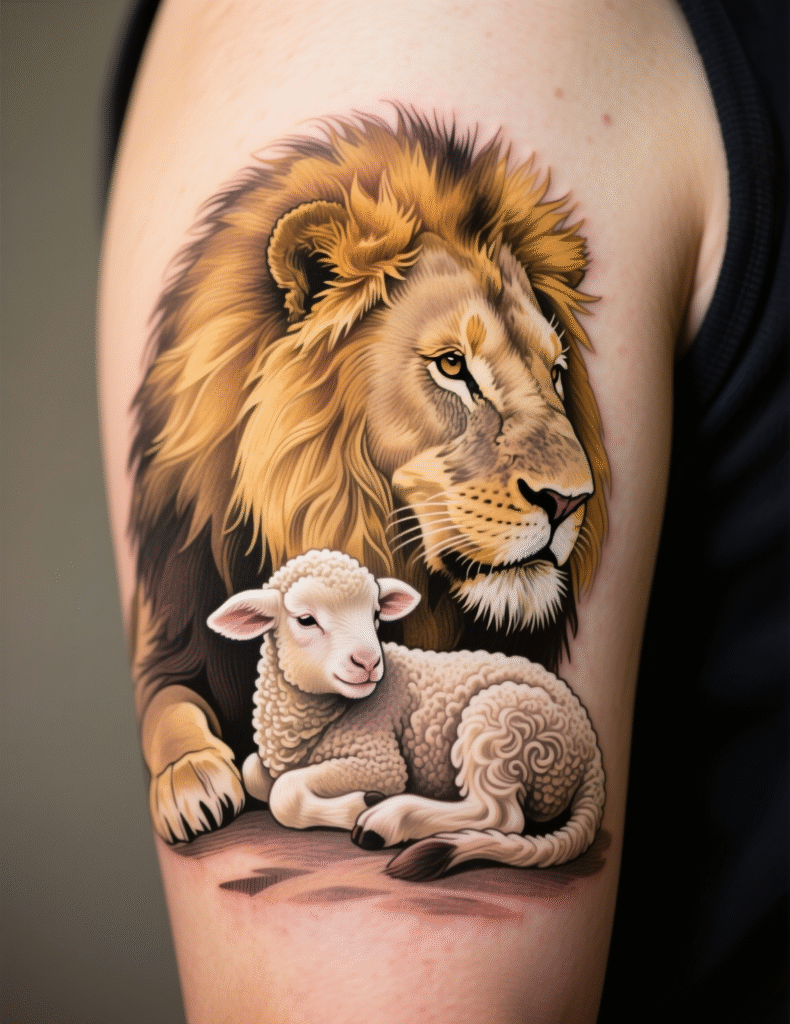 20+ Stunning Lion and Lamb Tattoo Design Ideas for Animal Lovers