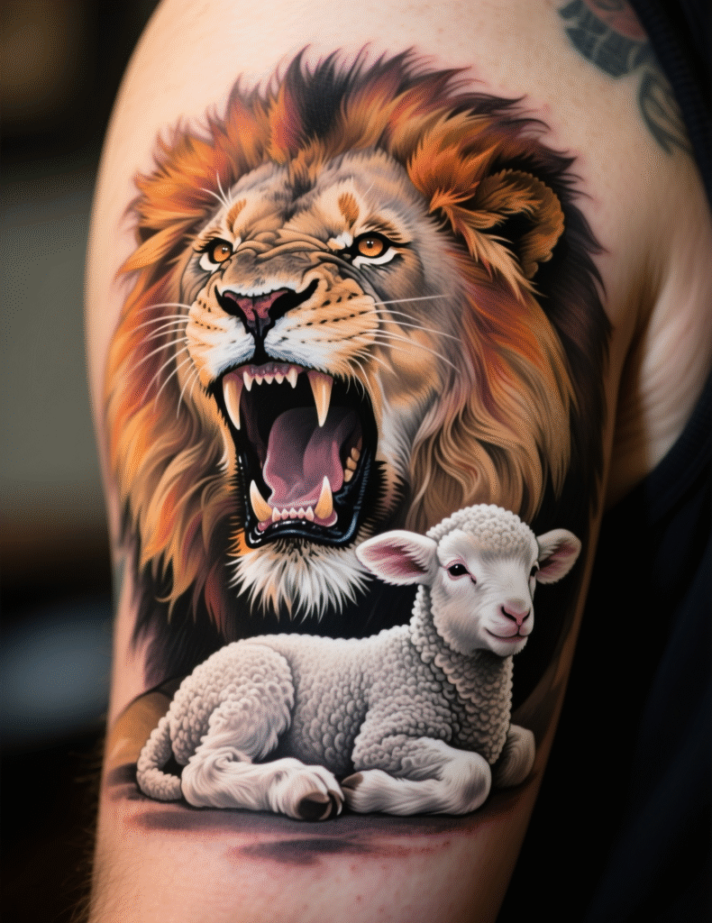 20+ Stunning Lion and Lamb Tattoo Design Ideas for Animal Lovers
