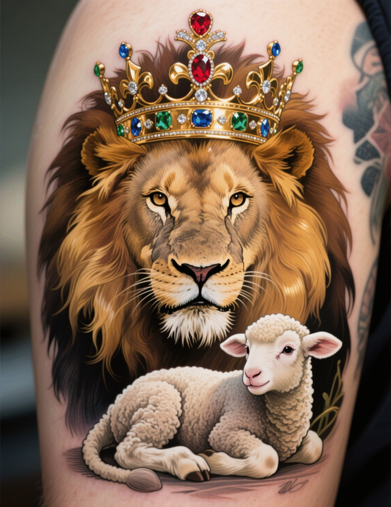 20+ Stunning Lion and Lamb Tattoo Design Ideas for Animal Lovers