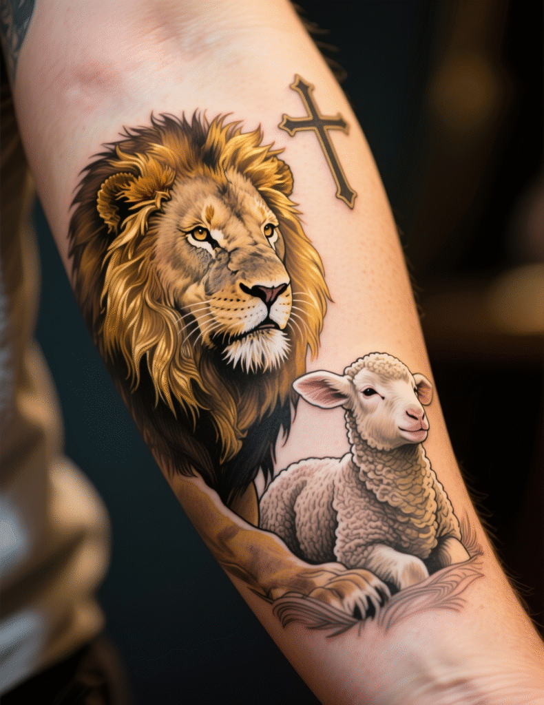 20+ Stunning Lion and Lamb Tattoo Design Ideas for Animal Lovers