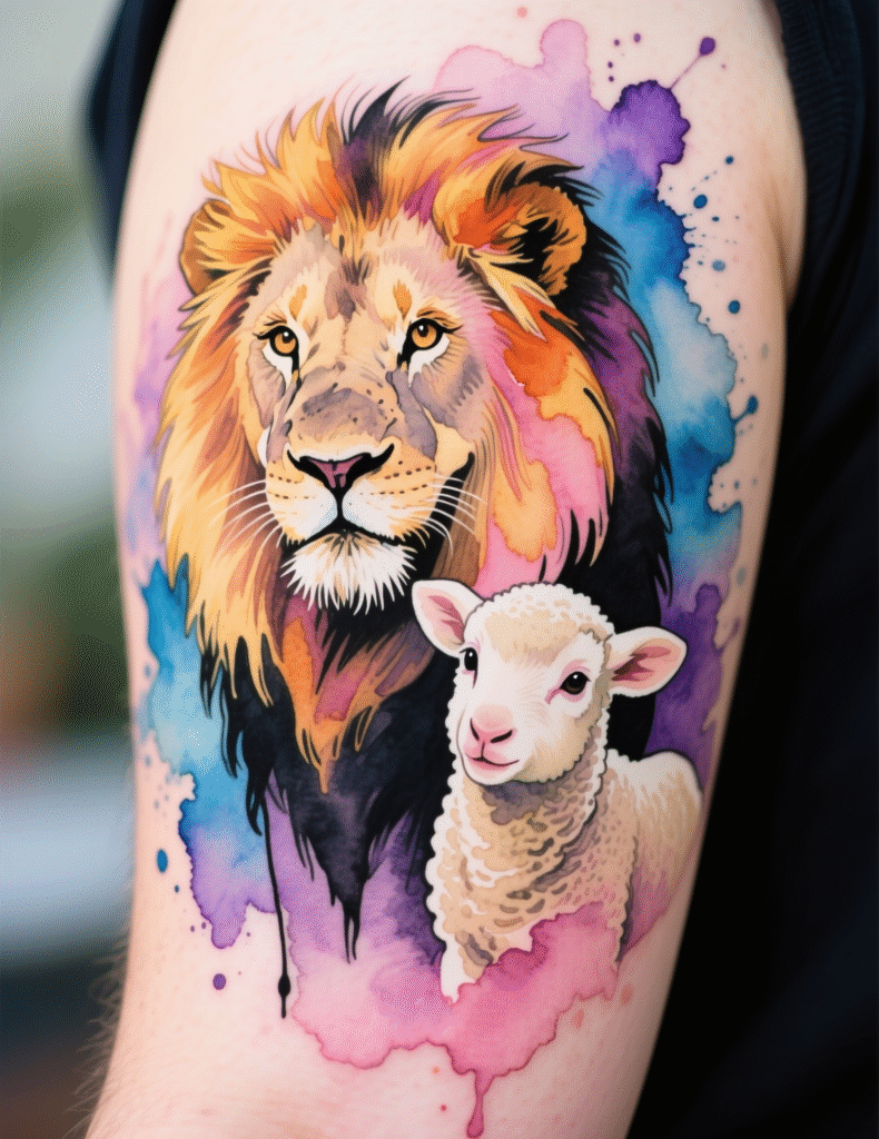 20+ Stunning Lion and Lamb Tattoo Design Ideas for Animal Lovers