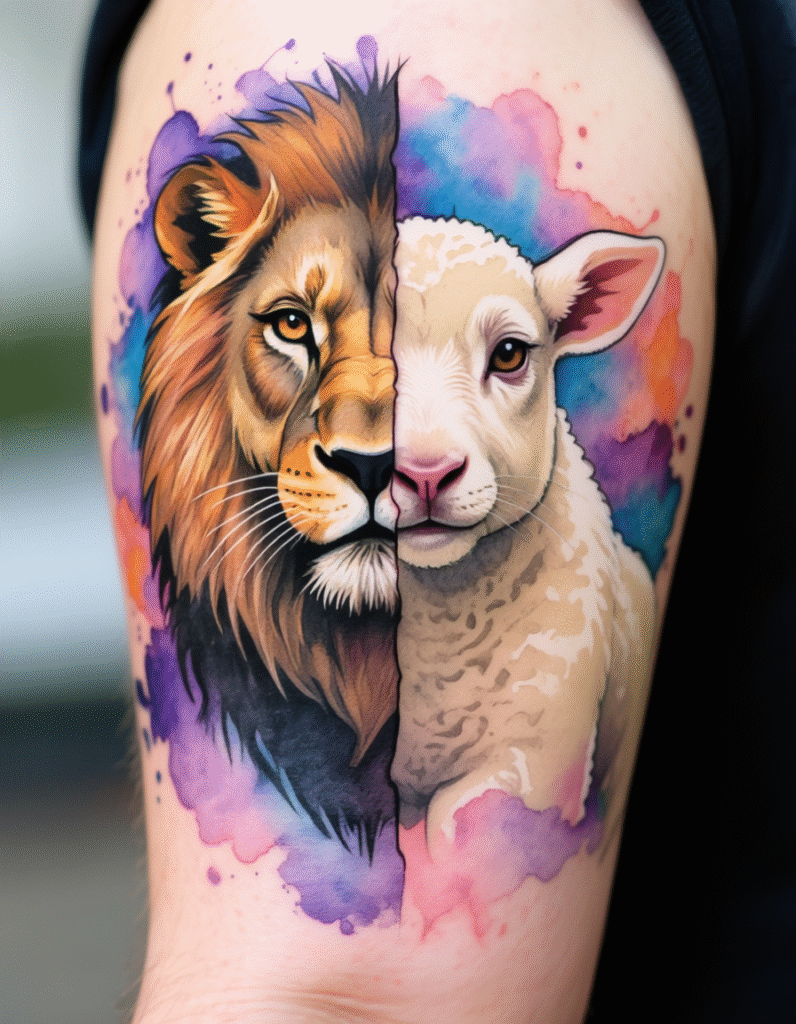 20+ Stunning Lion and Lamb Tattoo Design Ideas for Animal Lovers