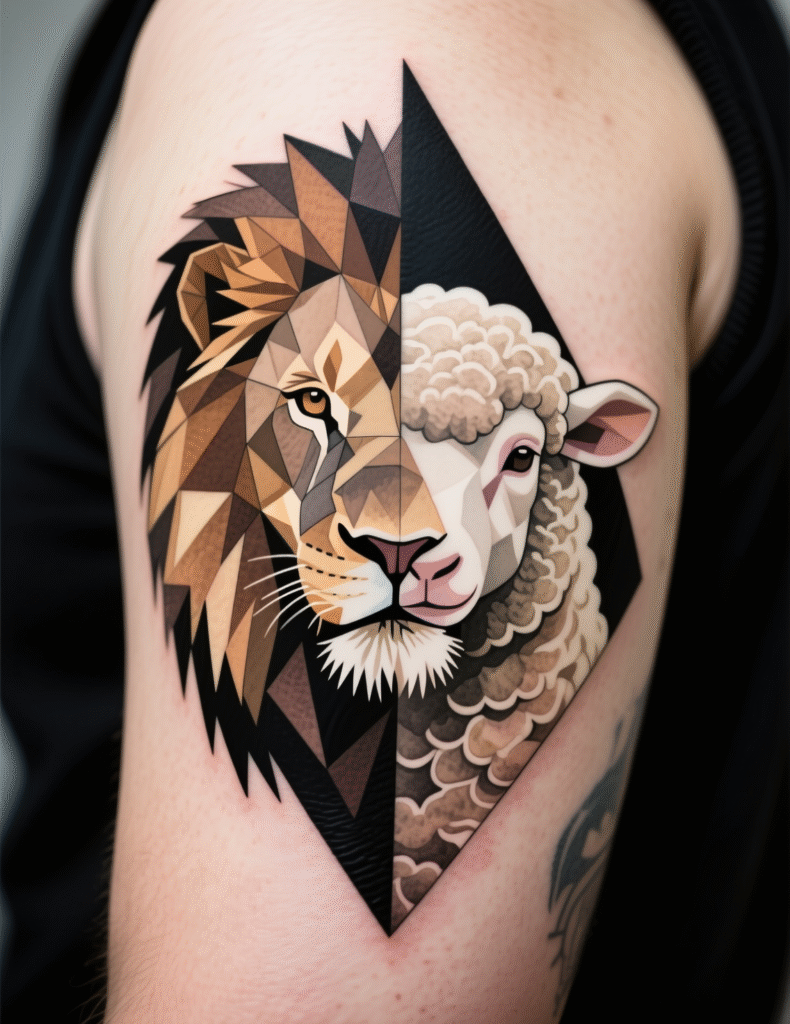 20+ Stunning Lion and Lamb Tattoo Design Ideas for Animal Lovers