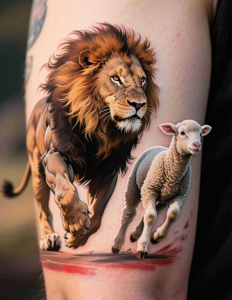 20+ Stunning Lion and Lamb Tattoo Design Ideas for Animal Lovers