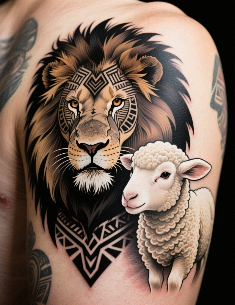 20+ Stunning Lion and Lamb Tattoo Design Ideas for Animal Lovers