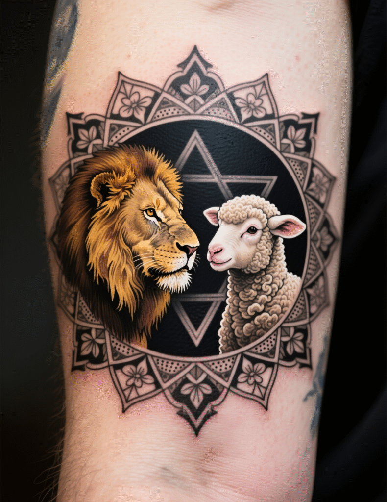 20+ Stunning Lion and Lamb Tattoo Design Ideas for Animal Lovers