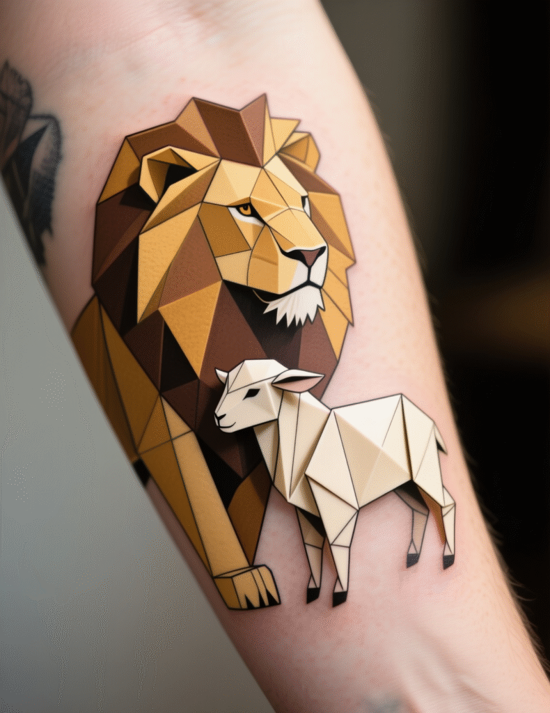 20+ Stunning Lion and Lamb Tattoo Design Ideas for Animal Lovers