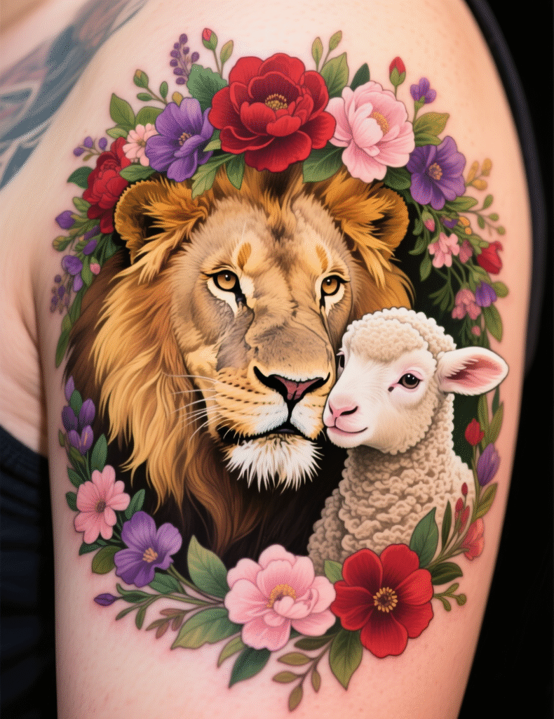 20+ Stunning Lion and Lamb Tattoo Design Ideas for Animal Lovers