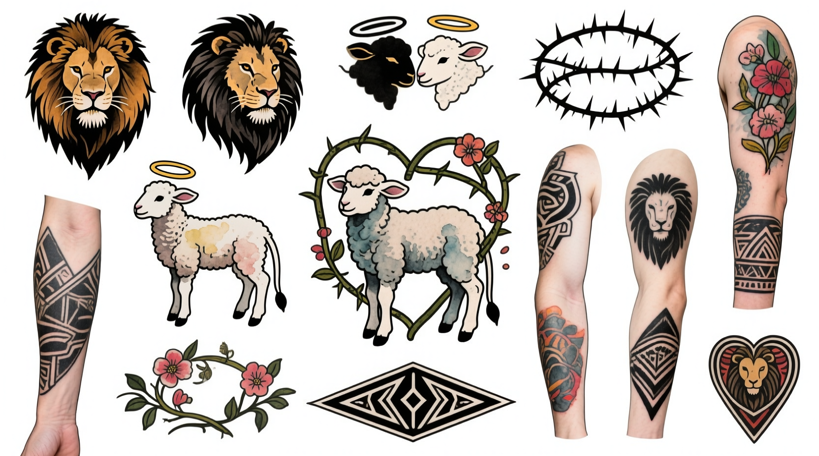 20+ Stunning Lion and Lamb Tattoo Design Ideas for Animal Lovers
