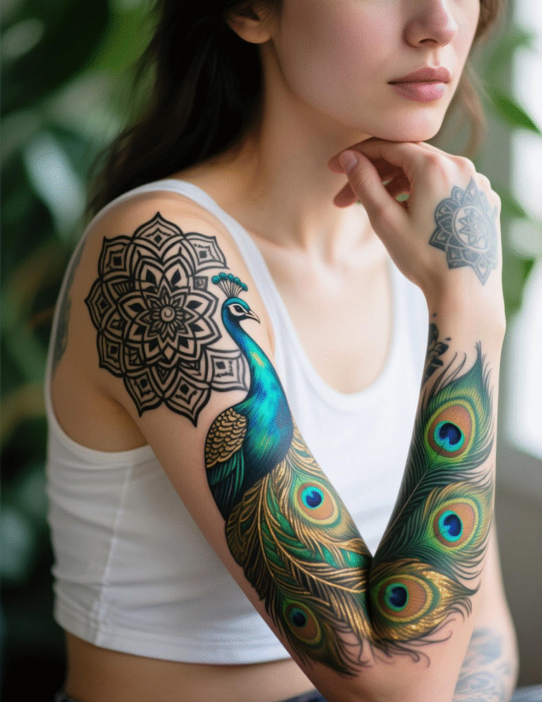 20+ Vibrant Plumage Peacock Sleeve Tattoos
