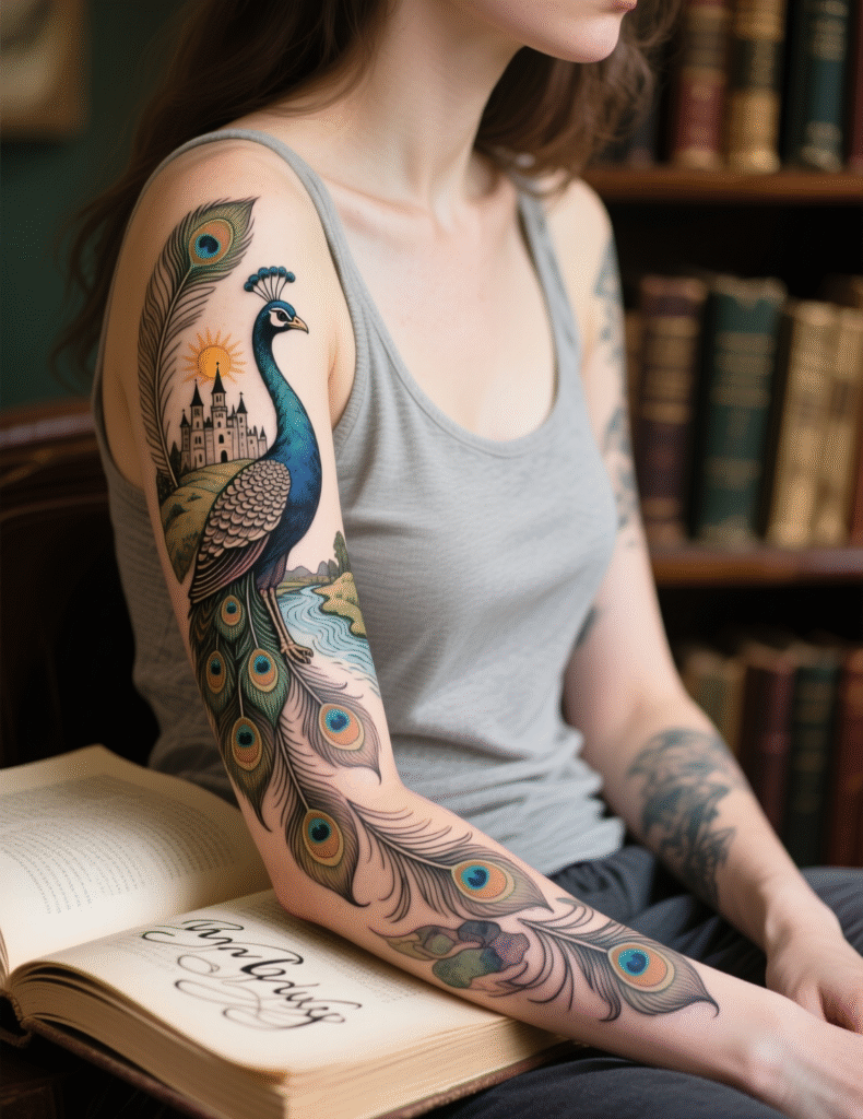 20+ Vibrant Plumage Peacock Sleeve Tattoos