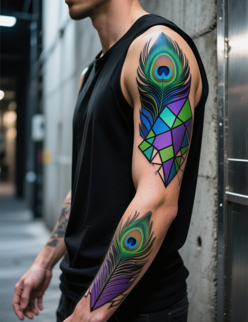 20+ Vibrant Plumage Peacock Sleeve Tattoos