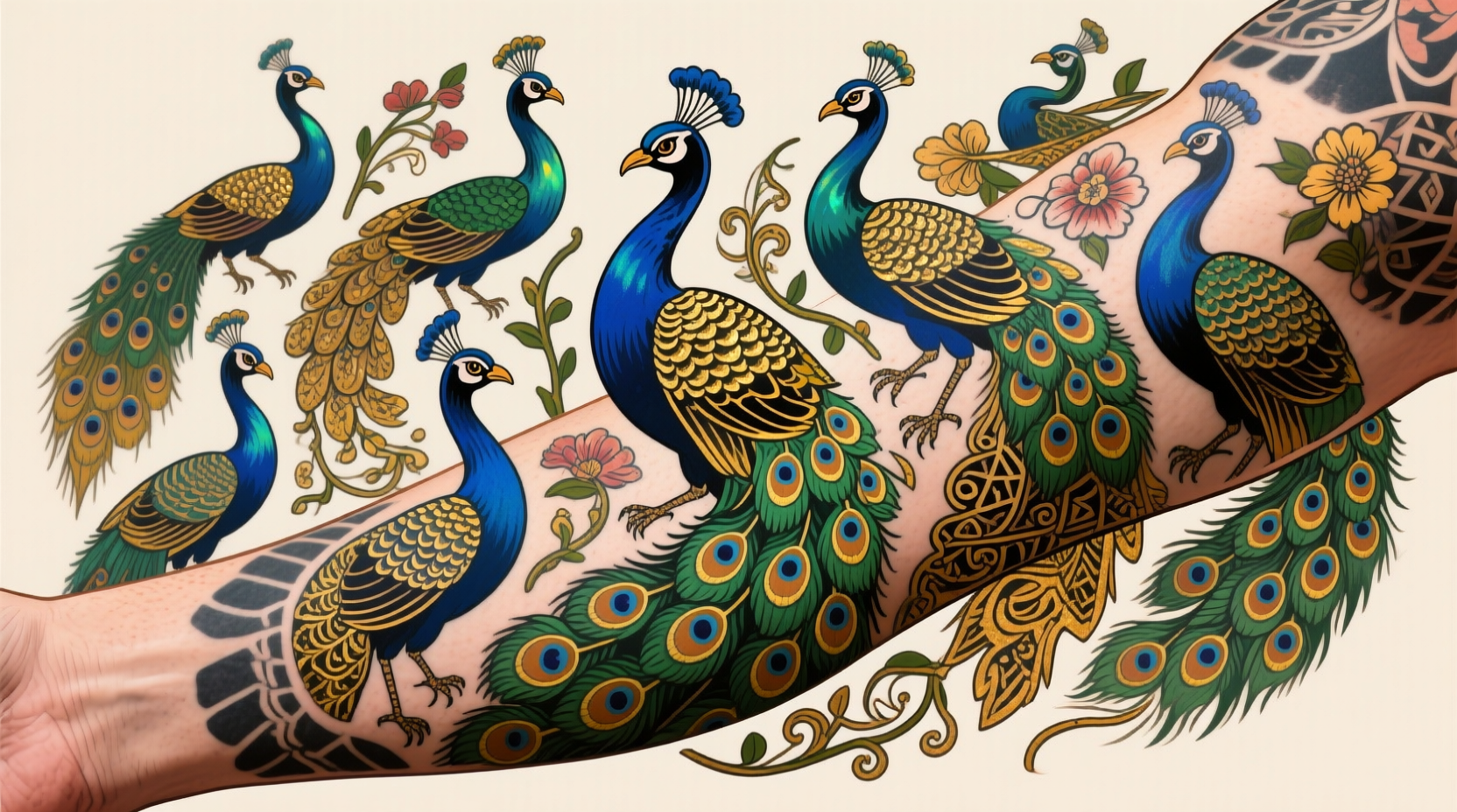 20+ Vibrant Plumage Peacock Sleeve Tattoos