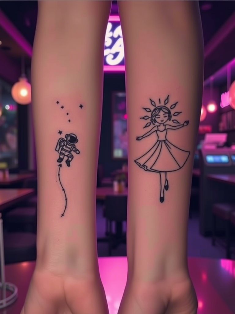 20+ Sun and Moon Couple, Friendship Tattoos That’ll Make You Believe in Cosmic Connections