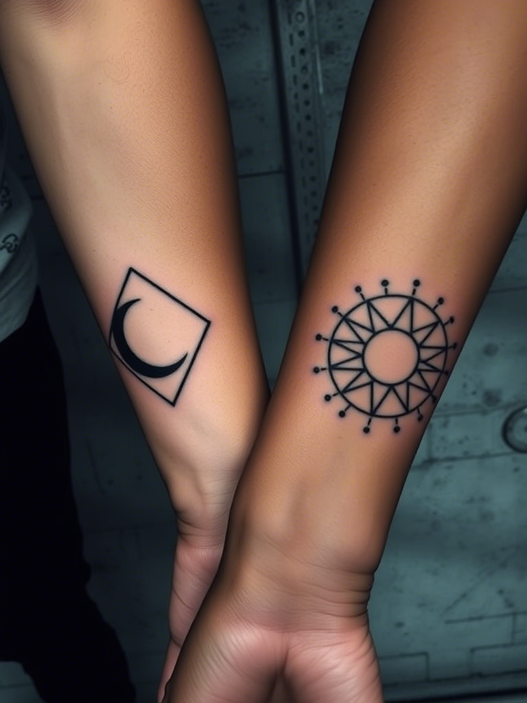 20+ Sun and Moon Couple, Friendship Tattoos That’ll Make You Believe in Cosmic Connections