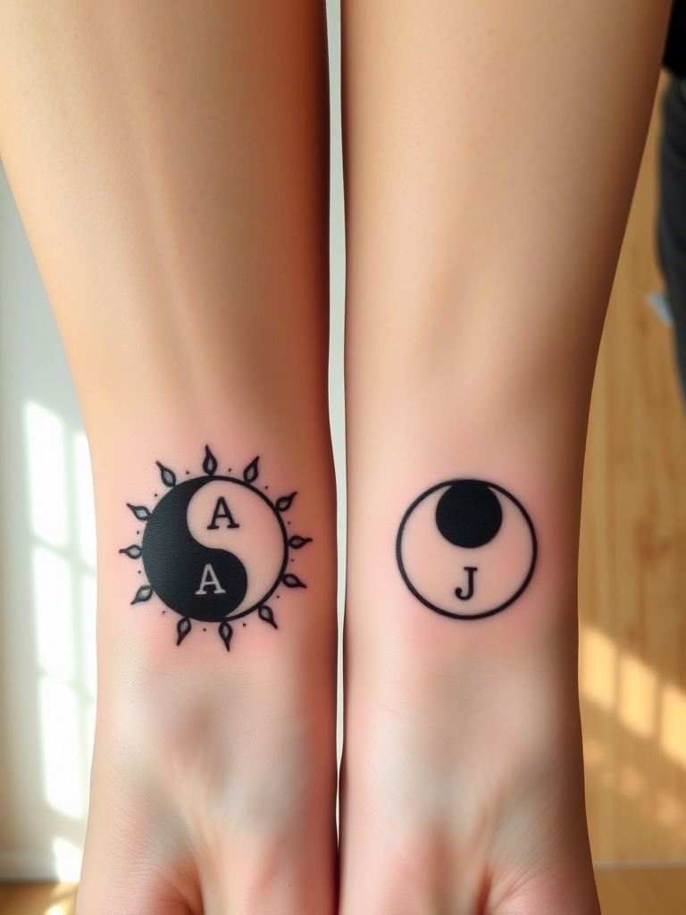 20+ Sun and Moon Couple, Friendship Tattoos That’ll Make You Believe in Cosmic Connections