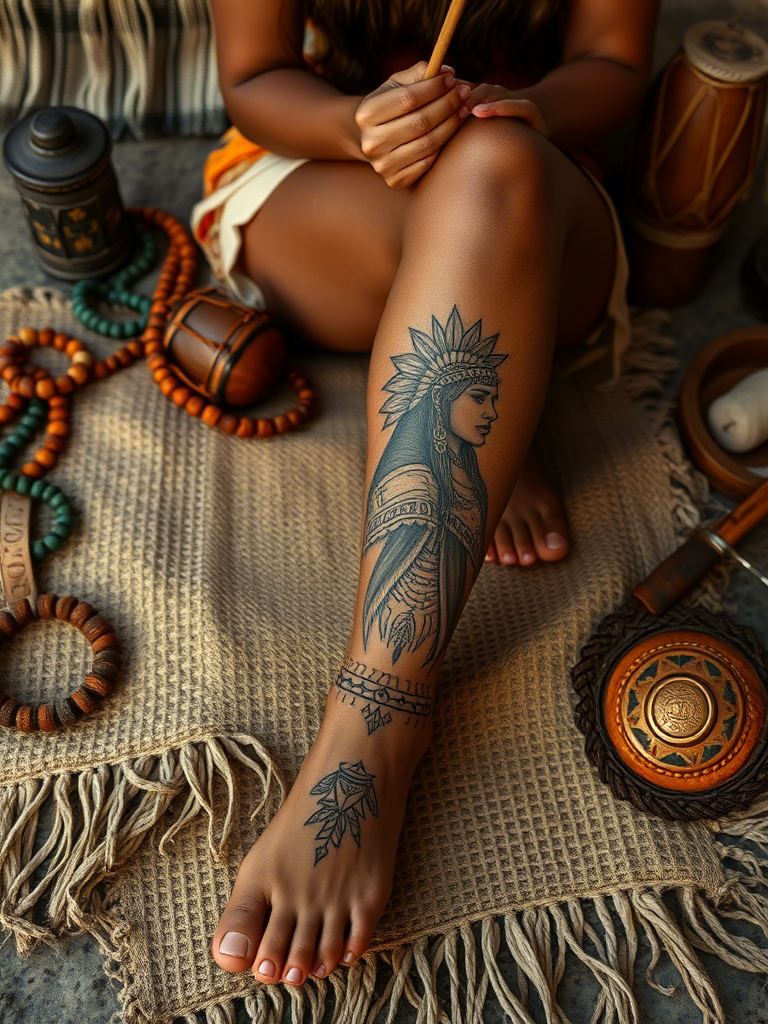 20+ Stunning Leg Sleeve Tattoo Designs for Women