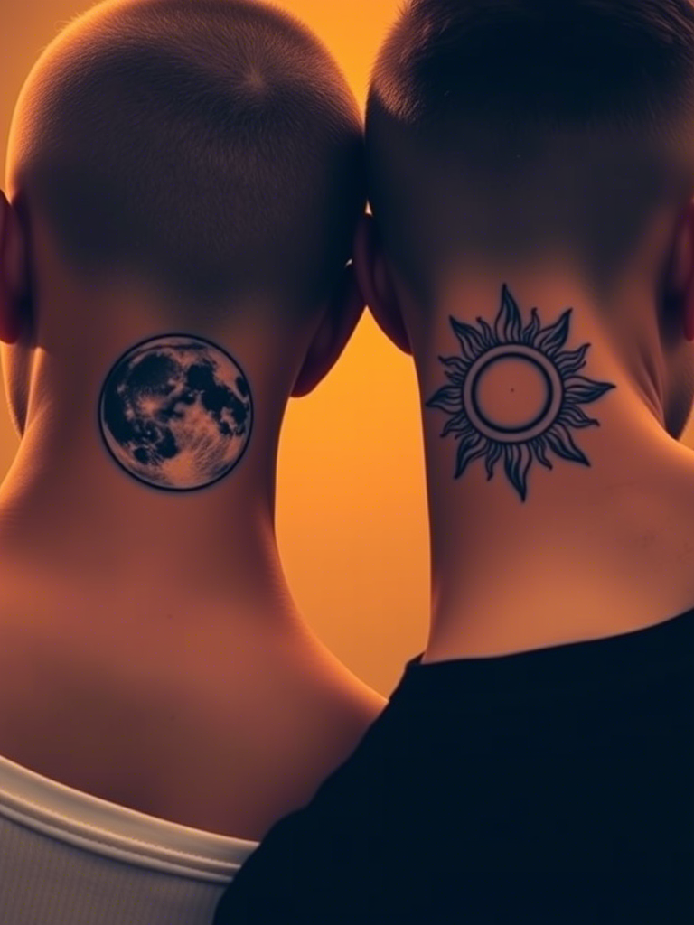 20+ Sun and Moon Couple, Friendship Tattoos That’ll Make You Believe in Cosmic Connections